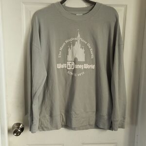 Disney Light Gray Crewneck Disney Parks Magic Kingdom